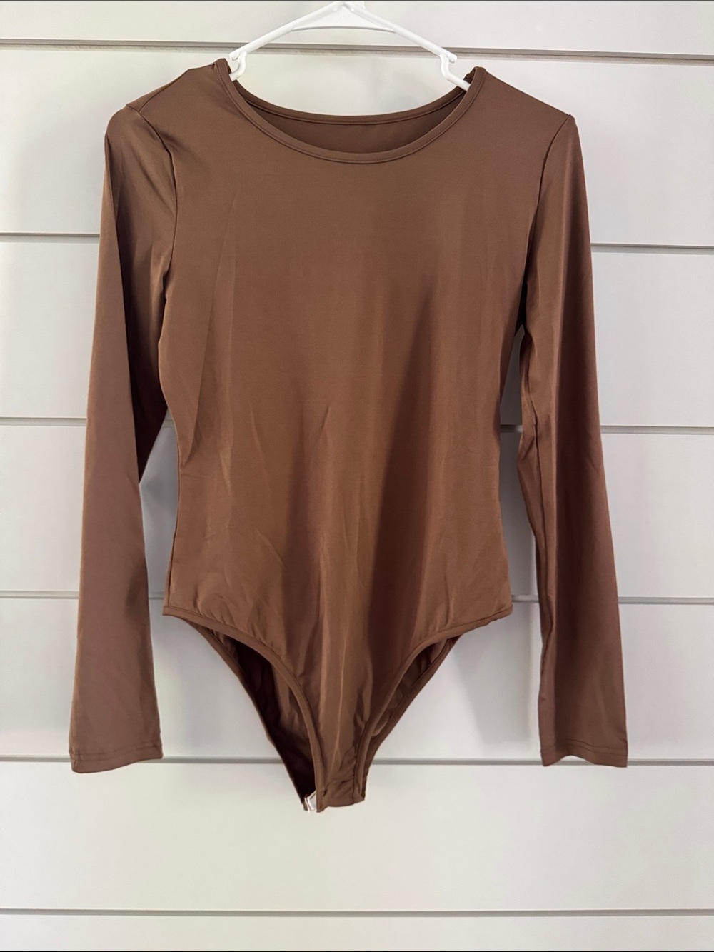 SHEIN Long Sleeve Brown Bodysuit